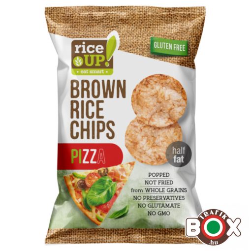 RiceUp! Teljes kiőrlésű barna rizs chips pizzás 60 g