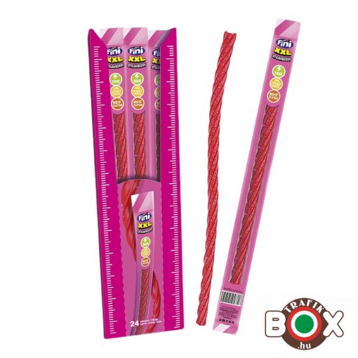 FINI XXL Fizzy Strawberry cable eper ízű savanyú gumicukor 24*30 g