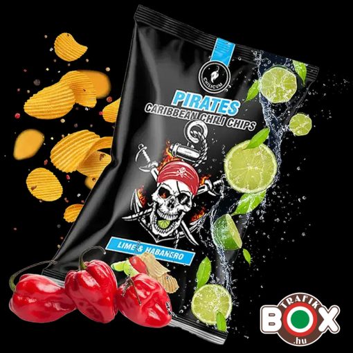 Chilicum Pirates Caribbean Lime és Habanero ízű chilis chips 60g