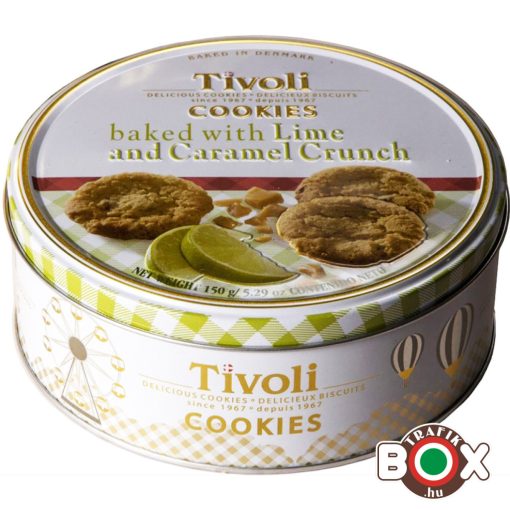 TIVOLI Vajas keksz Lime-al és ropogós karamell darabokkal 150g