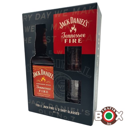 Jack Daniels Fire 0,7L. 35% + 2 pohár díszdobozban 20658 - DRS