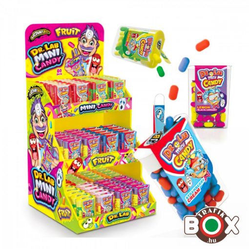 Johny Bee Mini Candy Stand gyümölcs ízű drazsé 16g 80 db/kínáló