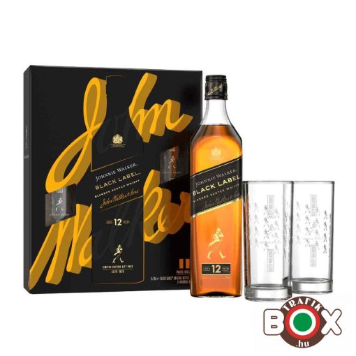 Johnnie Walker Black Label 0,7L. 40% + 2 pohár díszdobozban 418607 - DRS