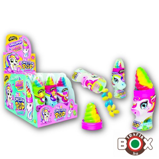 Johny Bee Unicorn Pop zselécukor és nyalóka 50g 12db/gyűjtő