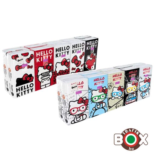 Kartika HELLO KITTY papírzsebkendő 4 rétegű 10 x 9 db