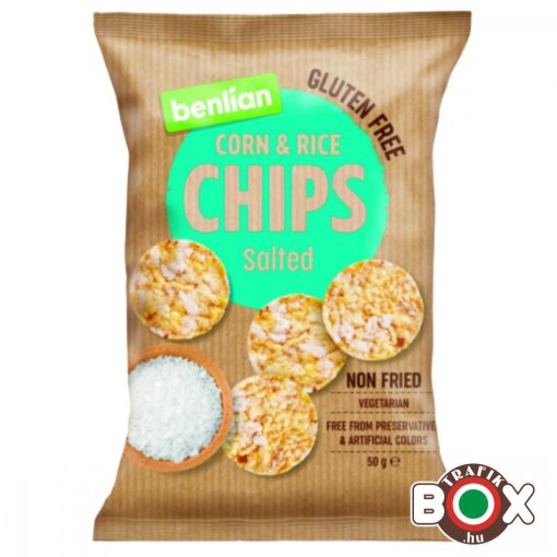 Benlian Rizs és kukorica chips 50g, Sózott