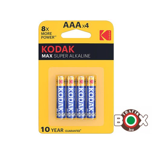 KODAK Max Alkáli Mikro Elem AAA(1,5V) B4 4 db/bliszter