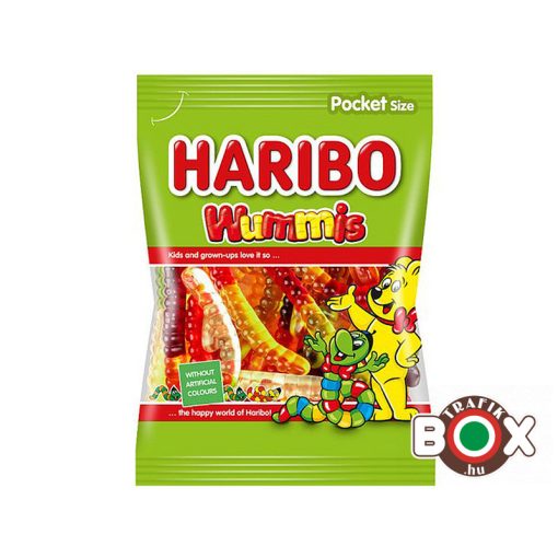 HARIBO Happy Wummis Kukacok vegyes gyümölcs ízű Gumicukor 100 g